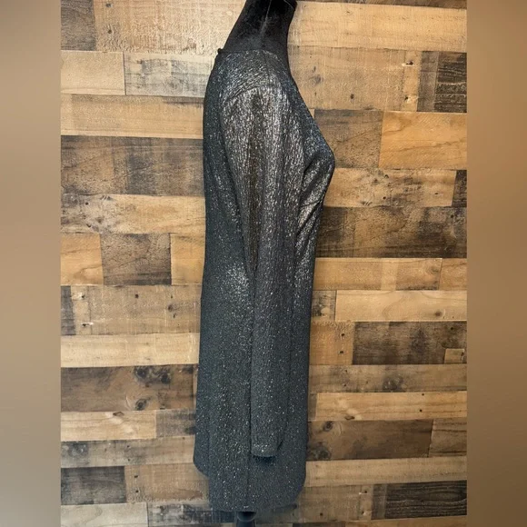 NEW NWT MK Michael Kors Metallic Jacquard Dress Black Gold Size M Medium AB 506 - Picture 6 of 13